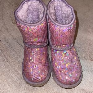 Girls Sequin Purple Ugg
